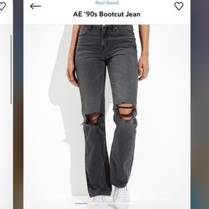 AE Bootcut Black Ripped Bootcut Jeans